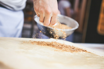 Man preparing baking.