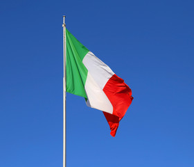 Italian flag with the colors red white and green and the blue sk