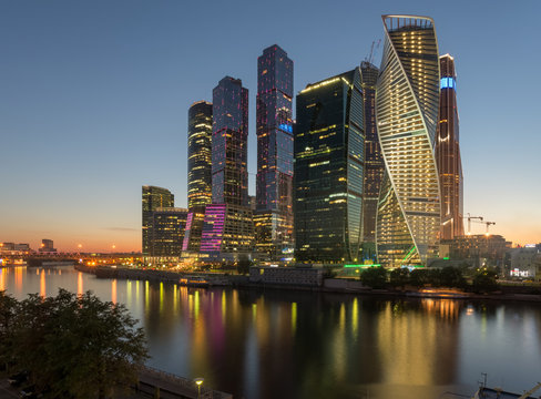 Moscow-city skyline. Moscow city, Russia