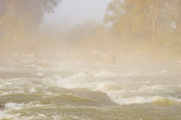 Small river in the autumn season