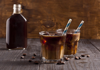Milky cold brew coffee.