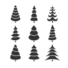 Vector Illustration of Abstract Christmas Trees