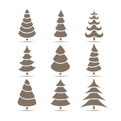 Vector Illustration of Abstract Christmas Trees