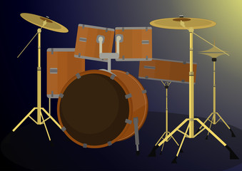 Drum Set Vector Illustration.