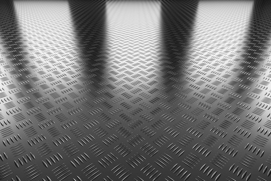 Industrial steel flooring perspective view