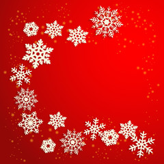 Naklejka na ściany i meble Christmas Greeting Card, decorate with snowflakes pattern