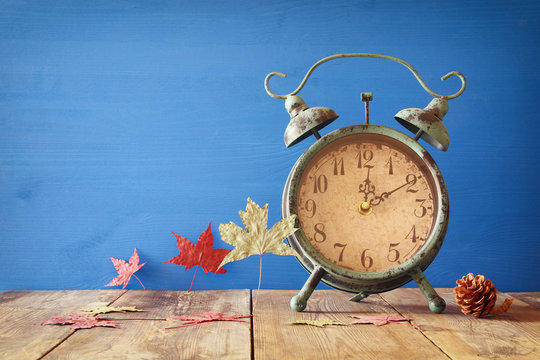 Image of autumn Time Change. Fall back concept