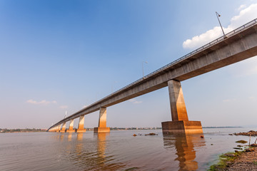 Bridge across the Mekong River. Thai-Lao friendship bridge, Thailand