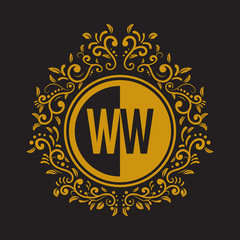 INITIAL CIRCLE HALF vintage elegant luxury