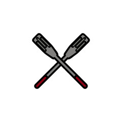 Fishing flat icon. Paddle