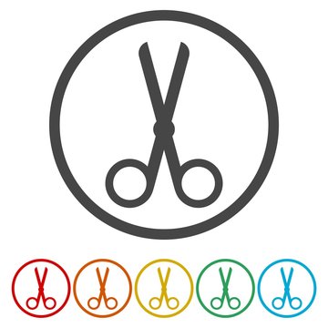 Cut, scissors, clipboard or fashion icon