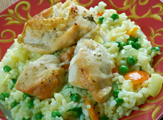 fried chicken with rice