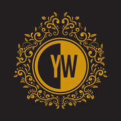 INITIAL CIRCLE HALF vintage elegant luxury