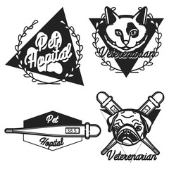 Vintage veterinarian emblems