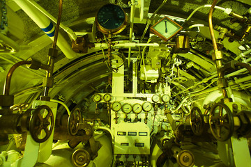 Detailed view of torpedo room in old submarine