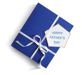 Gift box for fathers day isolated on white