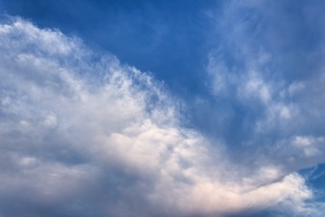 Fototapeta na wymiar Dark color blue sky and Cloud black, and motion fluffy cloud 