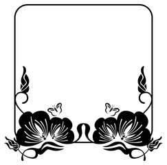 Flower silhouette frame