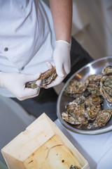 Cook open oysters