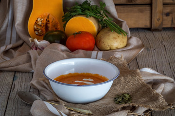 Pumpkin soup for halloween party