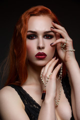 Beautiful vampire young woman