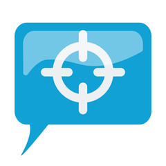 Obraz premium Blue speech bubble with white Scope icon on white background