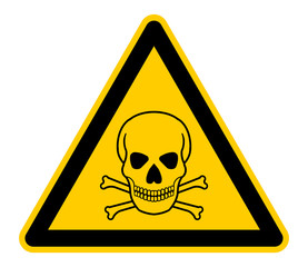wso256 WarnSchildOrange - english warning sign: human skull and crossbones - German Warnschild: Menschlicher Schädel und Knochen - XXL g4735