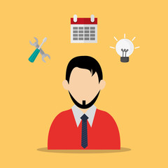 Businessman cartoon icon. Man male and avatar theme. Colorful design. Vector illustration