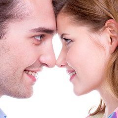 Portrait of beautiful smiling couple.