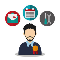 Businessman cartoon icon. Man male and avatar theme. Colorful design. Vector illustration