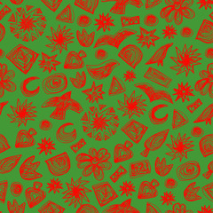 Seamless doodle pattern. Vector hand drawn pattern. Kids theme.  Great for package or fabric design. 