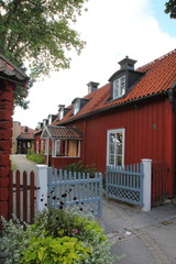 Traditionally Swedish house with gates,Sigtuna