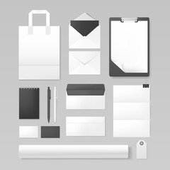 Set of corporate identity and branding template. Business stationery mockup