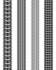 Black prints of tire cars, seamless pattern