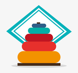 Pyramid icon. Toy gift childhood play game and hobby theme. Colorful design. Vector illustration