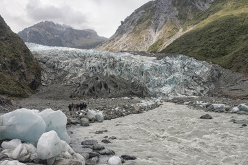 Hikers near the glacier