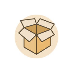 Carton box colorful icon