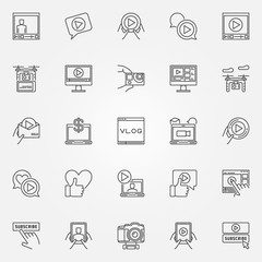 Vlog icons set