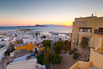 Fototapeta premium View of the old town of Naxos and its port from the catle.