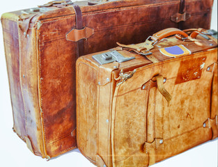 Old leather suitcases
