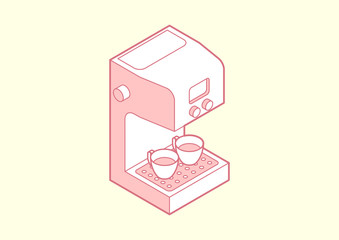 coffee maker isometric vector