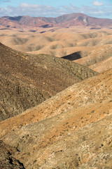 Beautiful volcanic mountains on  Fuerteventura. Canary Islands.