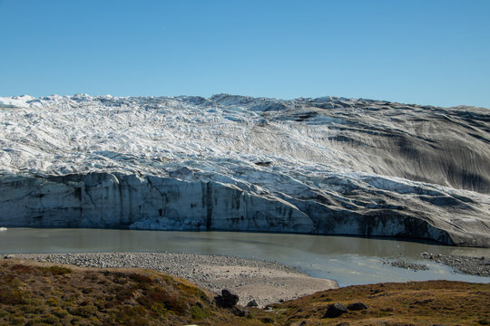 Desert ends and inland ice sheet starts, Kangerlussuaq in Greenland