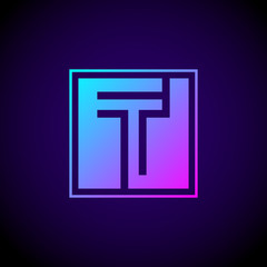Letter T logo,Square shape symbol,Digital,Technology,Media