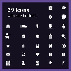 Set of 29 icons for website buttons