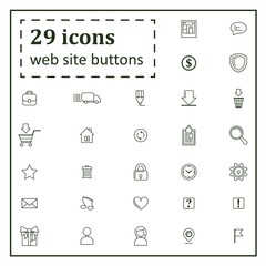 Set of 29 icons for website buttons