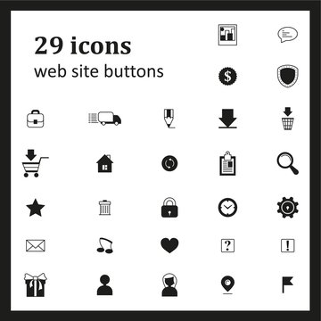 Set of 29 icons for website buttons