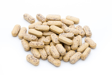 Alternative Medicine. Vitamin capsules. Homeopathic supplement.