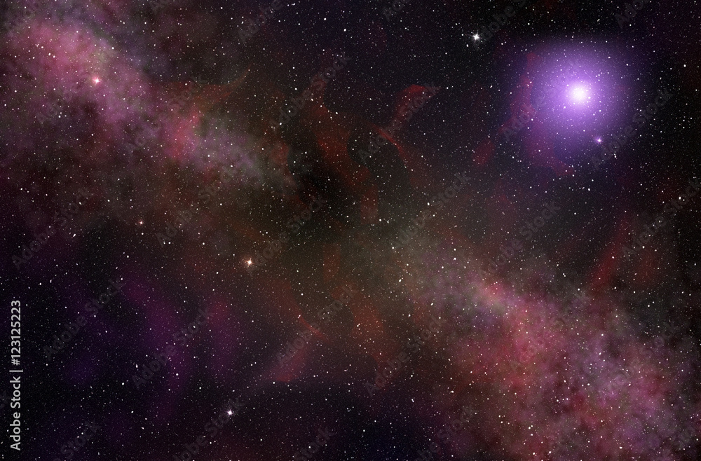Canvas Prints cosmic clouds and glowing star in space