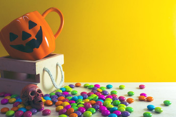 halloween prop party cup in box wood